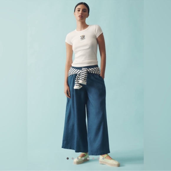 Anthropologie Pants - NWT Anthropologie The Somerset Pull-On Pants: Linen Edition Small 🟤
